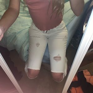 White hollister skinny jeans